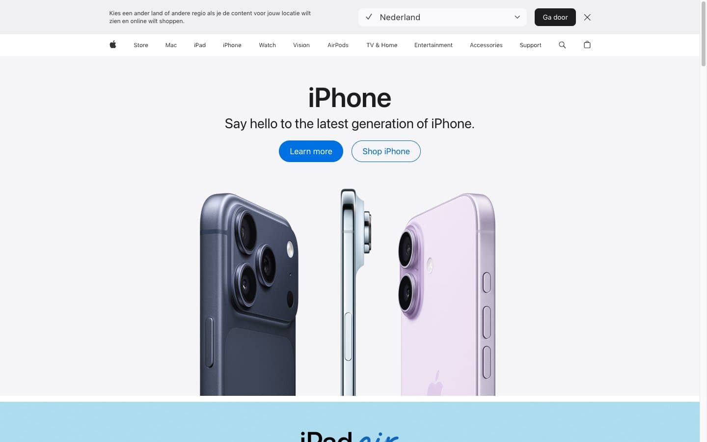 Apple website example